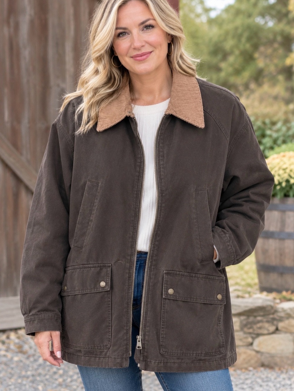 NWT Levi’s Dark Brown Barn Jacket with Cordoroy Collar